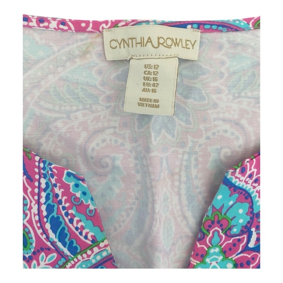 Cynthia Rowley Paisley Print Pink summer Dress Size 12 NWT - Picture 6 of 11